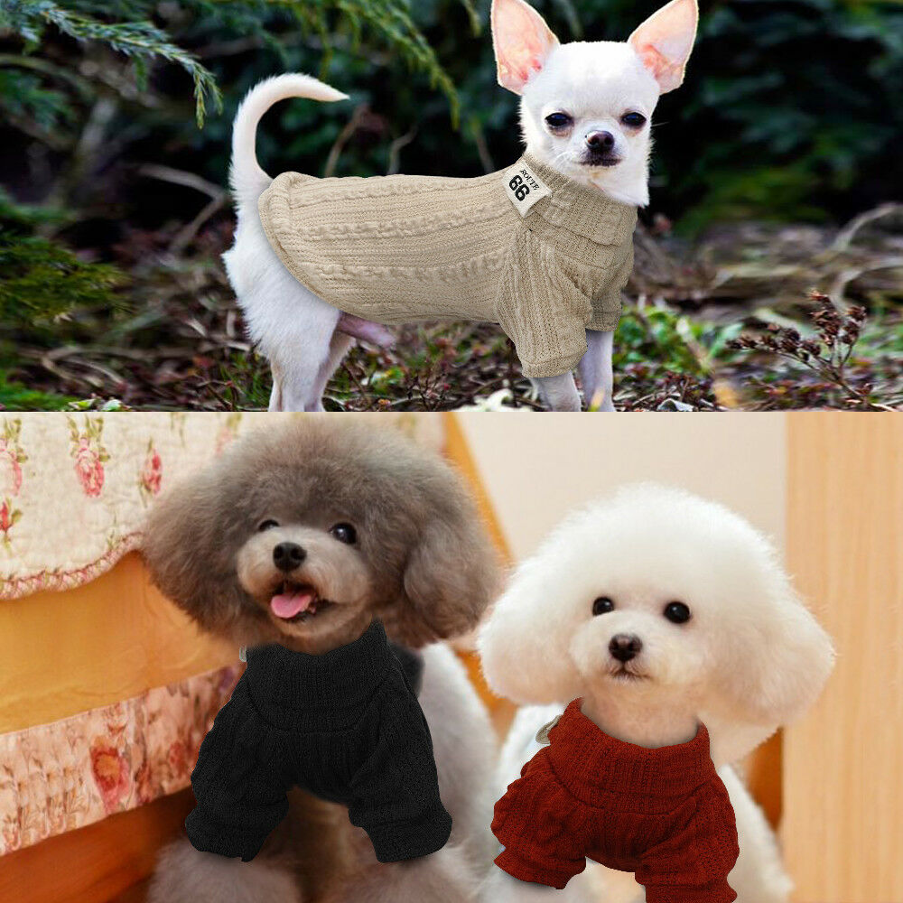 Winter Warm Knitted Turtleneck Sweater for Small Dogs or Cats - Purrfect Pet Kingdom