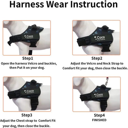 🦮 Professional Service Dog Harness - Custom ID Vest with Reflective Safety Design