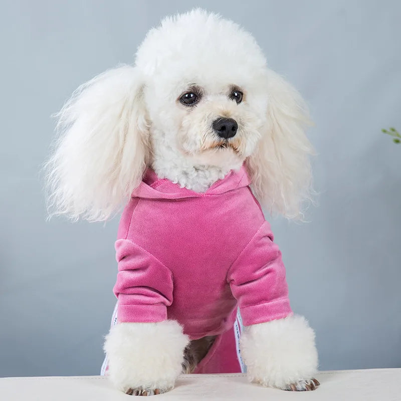 Velvet Dog Cat Jumpsuit Coat Classic Apparel 5 sizes - pet clothing - THRIXINE