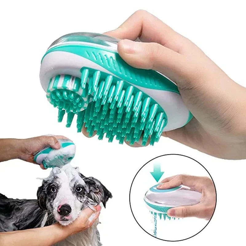 2 - in - 1 Pet Bath Brush – Soft Silicone Dog Cat Grooming & Massage Comb - WTN Essentials