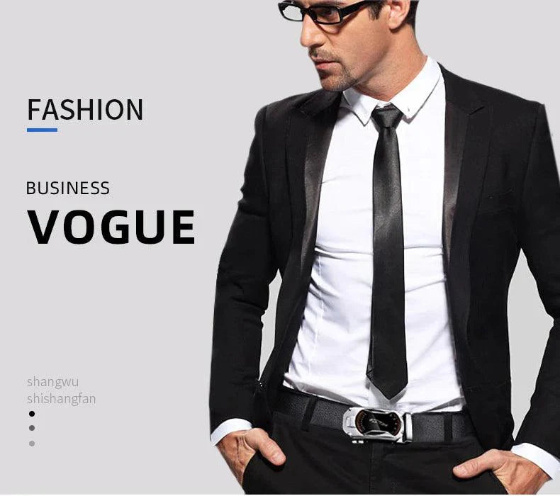 Belts for 3.5cm Width Sports Car Brand Fashion Automatic Buckle Black Genuine Leather Men's Jeans High Quality Waist Male Strap