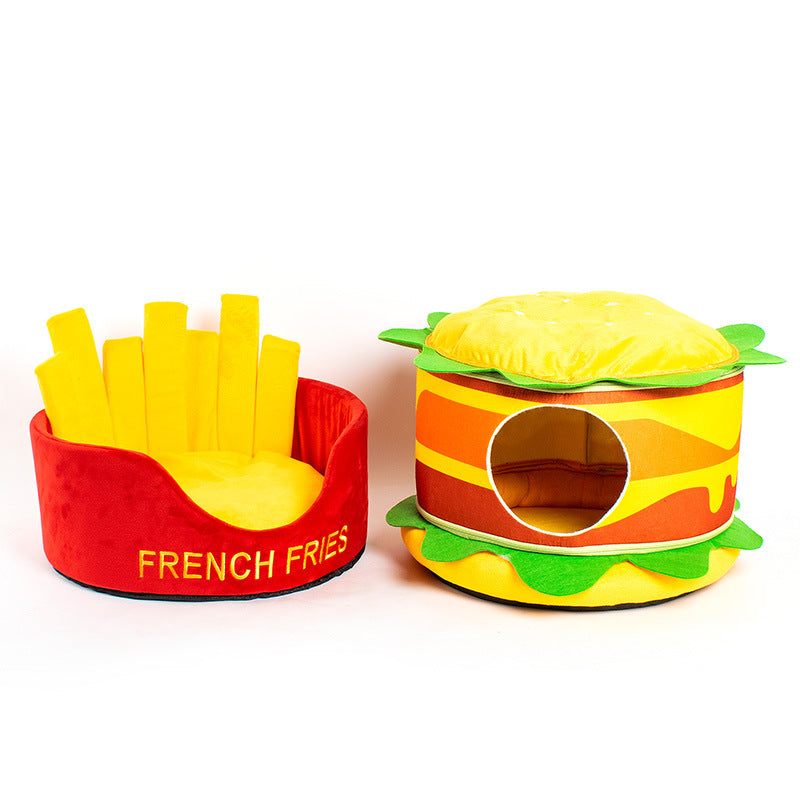 Hamburger French Fries Pet Bed - Purrfect Pet Kingdom