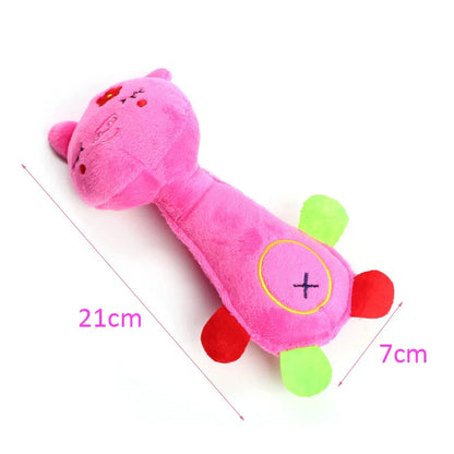 Plush Animal Squeaky Toy - Durable Fun for Small Dogs