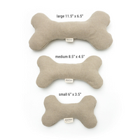 Boba & Vespa Plush Hemp Dog Bone Toy for Gentle Chewers |