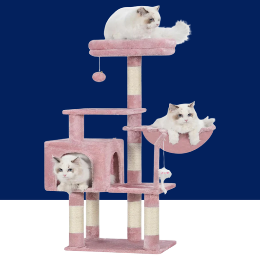 Heybly Small Cat Tree with Hammock – Compact Cat Tower & Furniture for Indoor Cats