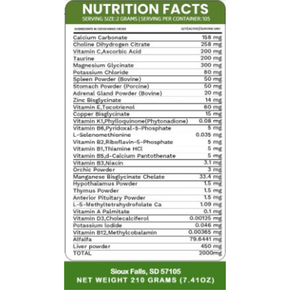 Holistic Total Body Support ? Multivitamin & Glandular Suppo