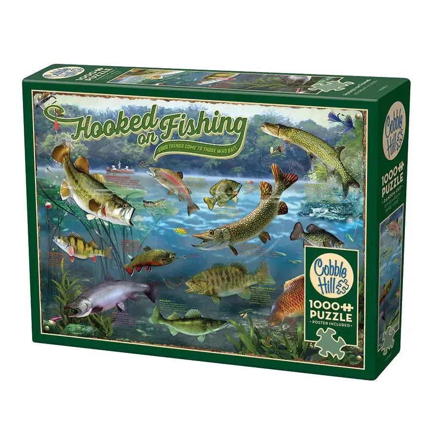 Hooked on Fishing 1000 Piece Jigsaw Puzzle Cobble Hill