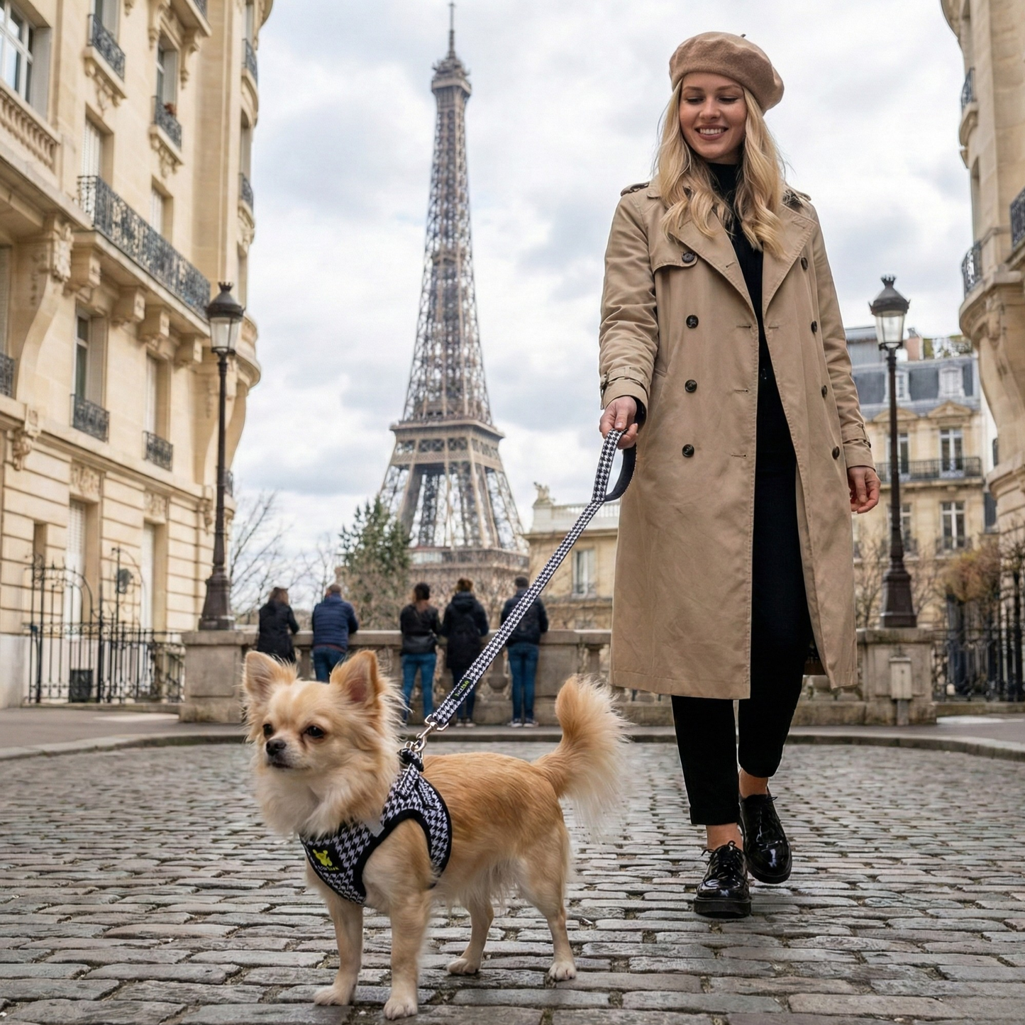 Dog Harness EcoBark Step In Harness XXXS to Small Breeds- - lifestyle product image for dog harness