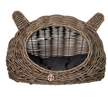 Huntley Equestrian Wicker Pet House and Bed for Small Dogs