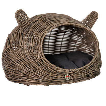 Huntley Equestrian Wicker Pet House and Bed for Small Dogs