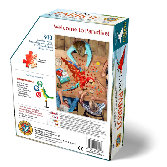 I Am Parrot 300 Piece Bird Shaped Jigsaw Puzzle Madd Capp