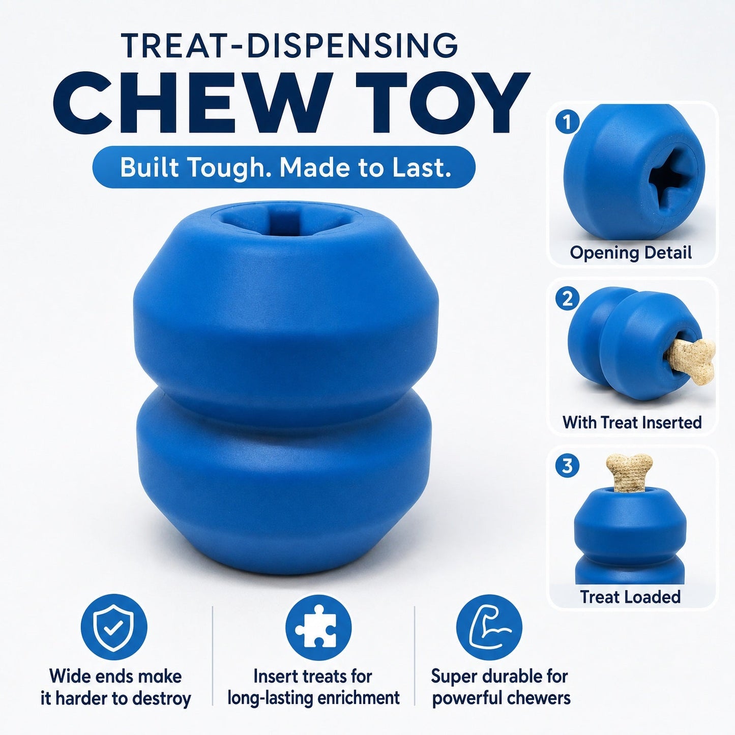 Double Trouble toy - Dual Chamber Treat Dispenser for Large