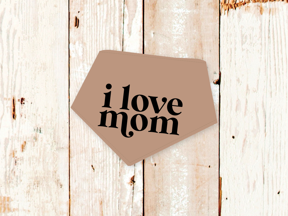 "I Love Mom" Dog Bandana