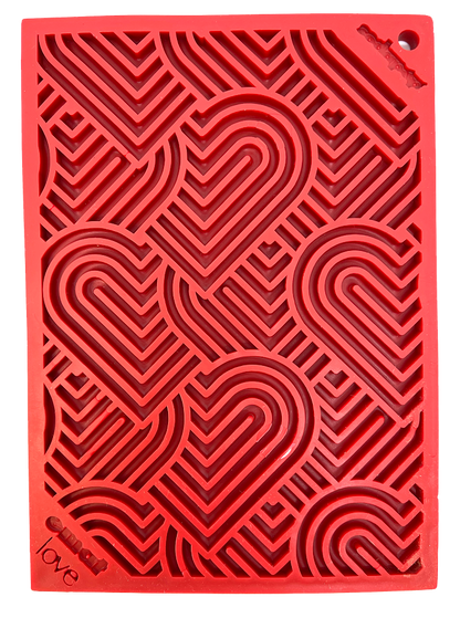 SodaPup Love Heart Enrichment Lick Mat for Calming Pet Stress