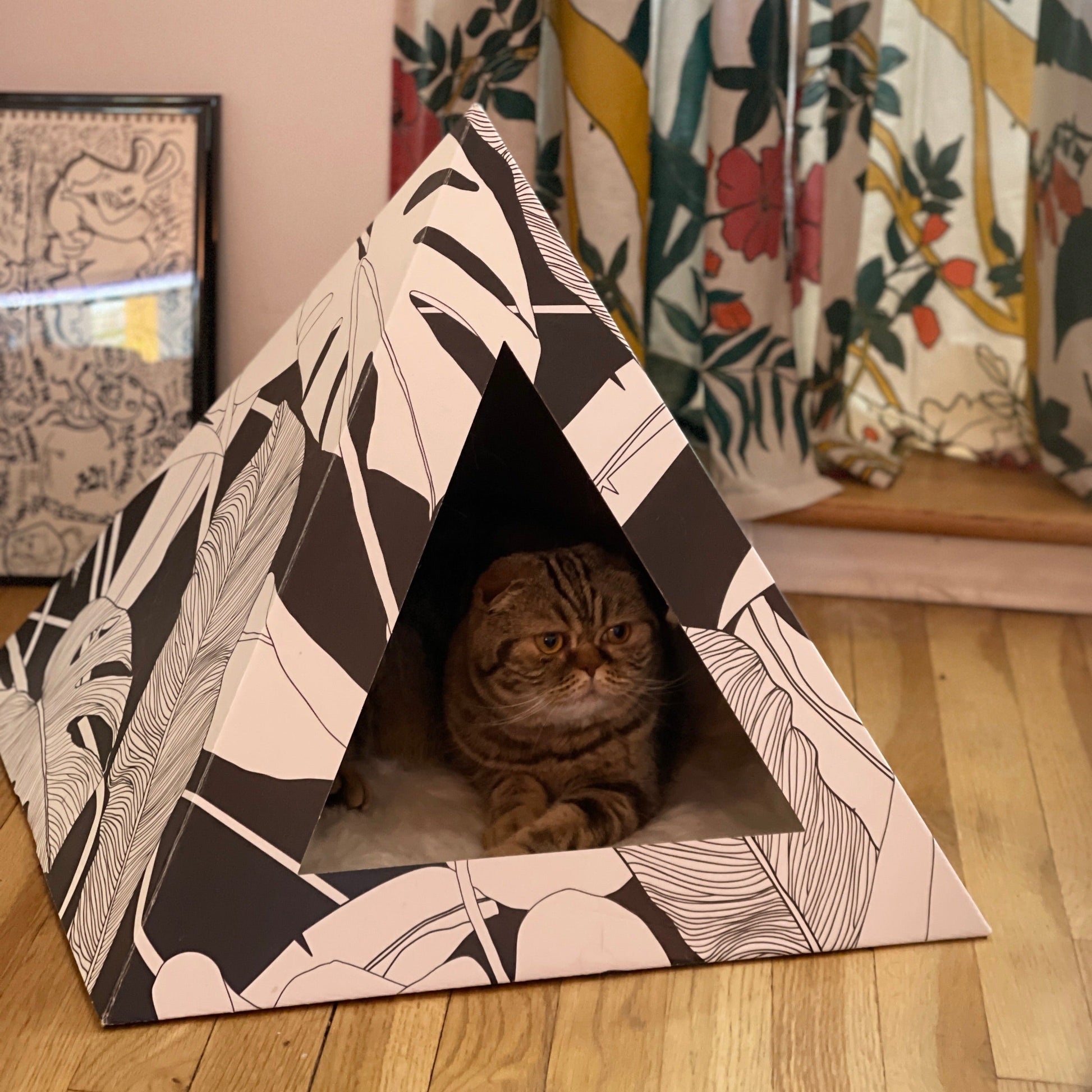 'Dark Paradise' Cardboard Cat Pyramid - KittyKardboard