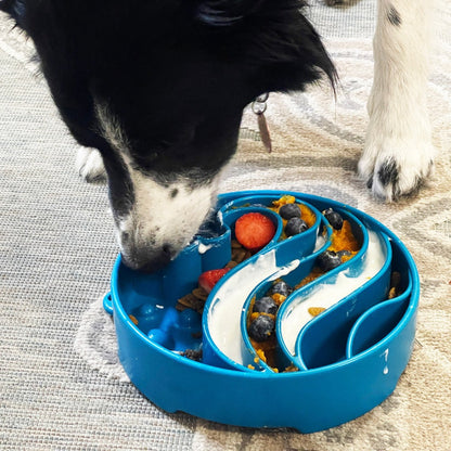 Wave eBowl Deep Slow Feeder Dog Bowl for Enrichment | Made
