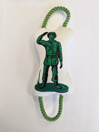 Retro Soldier with Squeaker & Crinkle Paper Plush Dog Toy