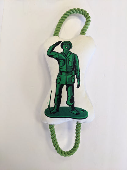 Retro Soldier Plush Dog Toy Squeaker Crinkle 🪖