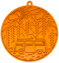 Camp eMat - Enrichment Lick Mat For Dogs and Cats - with Suction Cups | Retro Van Design | USA Made