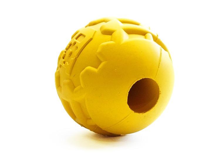 Industrial Dog Ball Rubber Chew Toy for Heavy Chewers | Yellow |