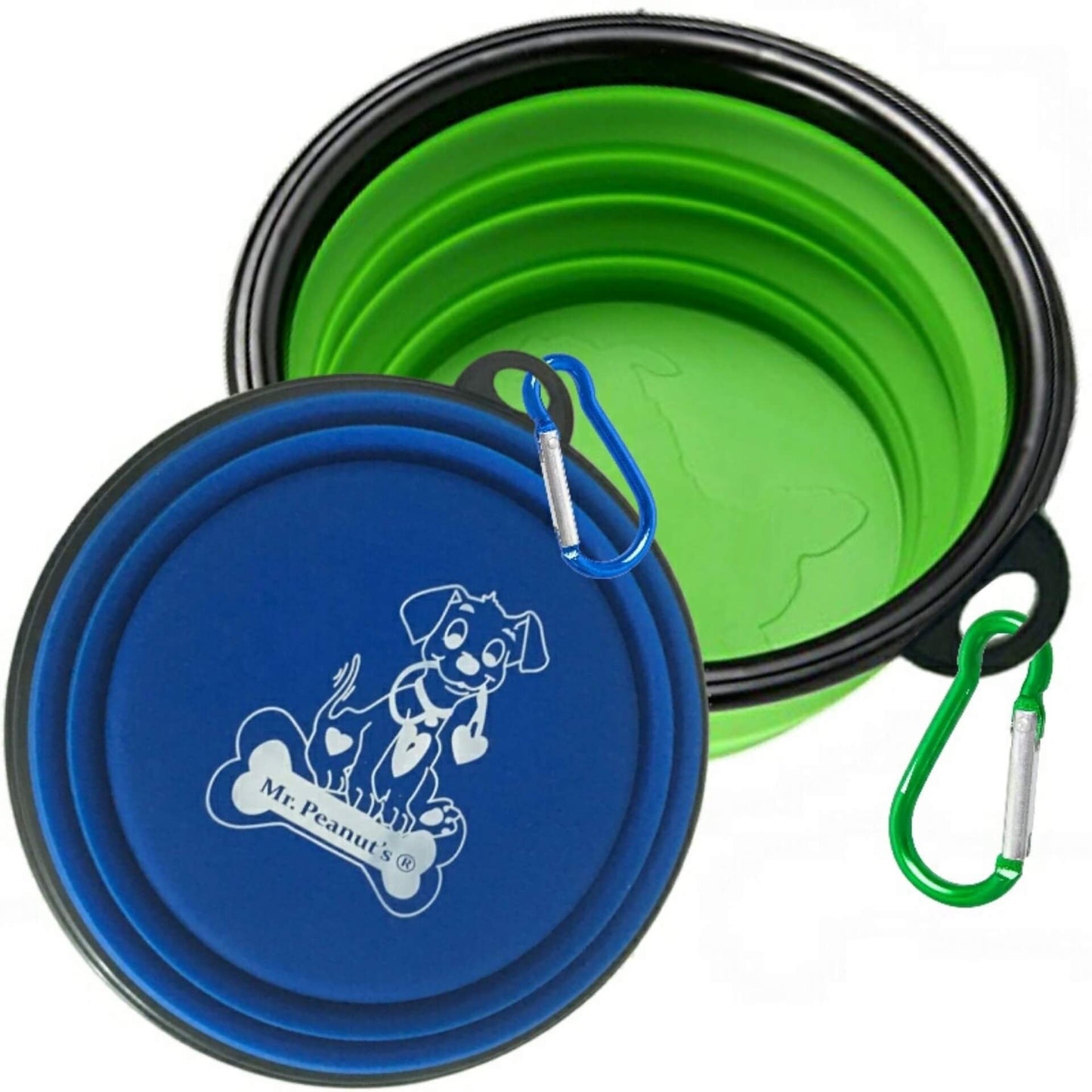 Pet Feeding Supplies 2 Pak XL 34oz Collapsible Travel Bowls