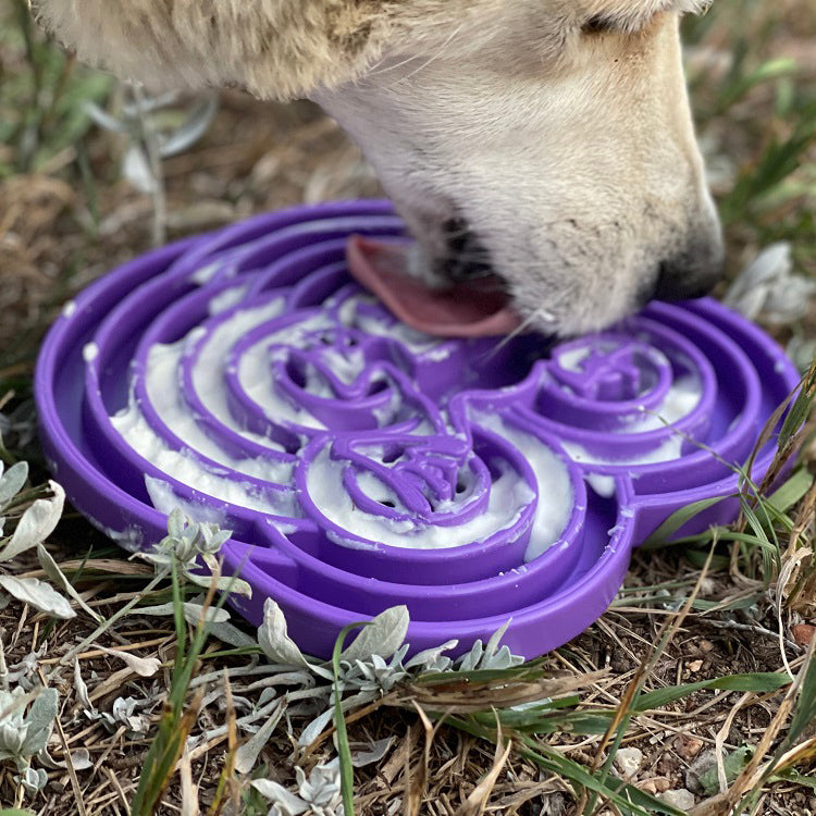 Water Frog eTray - Shallow Slow Feeder Dog Bowl for Enrichment
