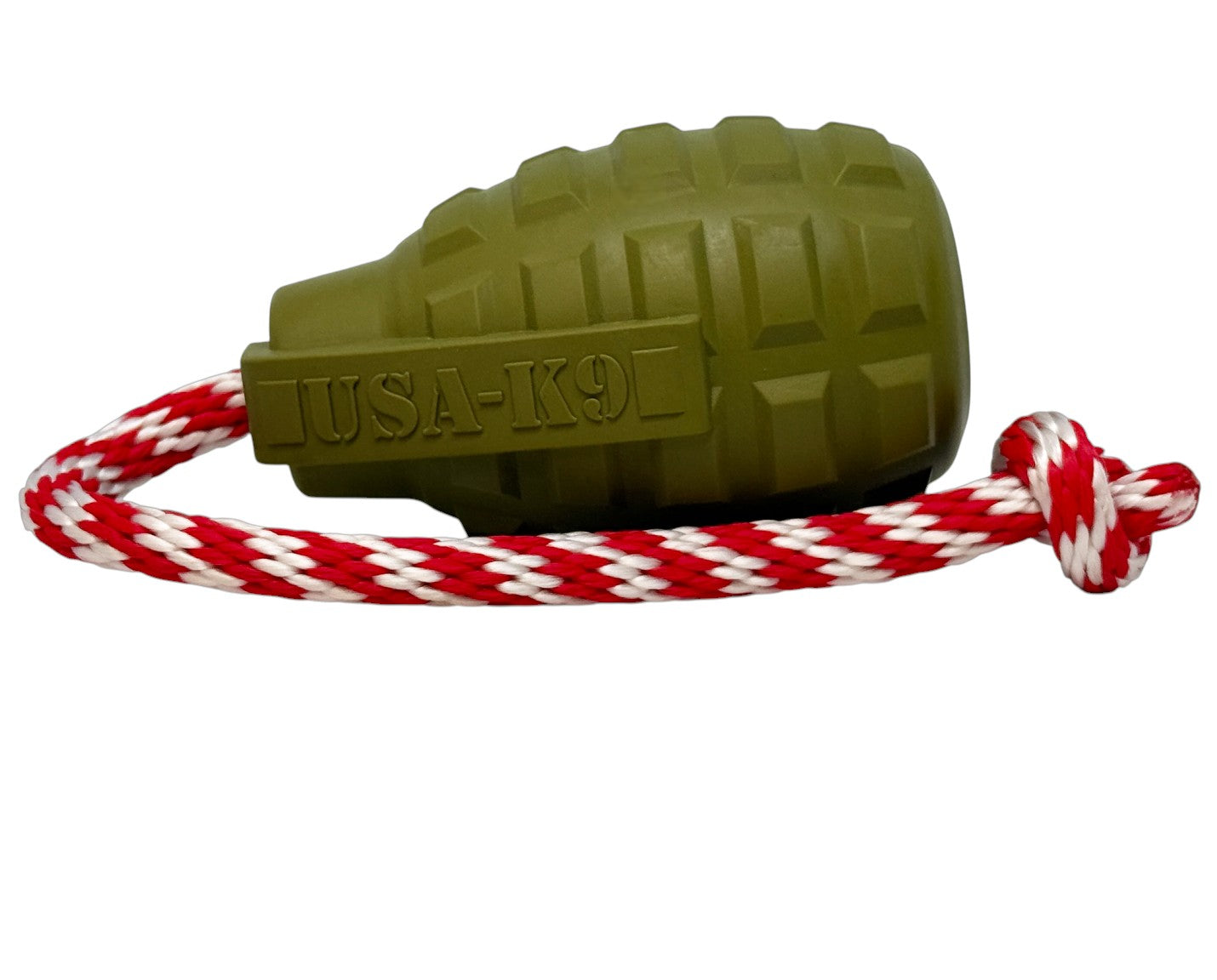 USA-K9 Grenade Shaped Rubber toy - Chew, Treat Dispenser &