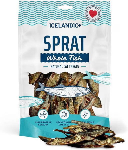 Icelandic Whole Sprats Cat Treats (0.85oz) - Icelandic Fish Cat Treats - The Family Pet