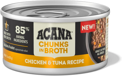 Purrfect Pet Kingdom High-Quality Acana Grain Free Chunks in Broth Chicken & Tuna Wet Cat Food For Kittens for pet comfort and safety