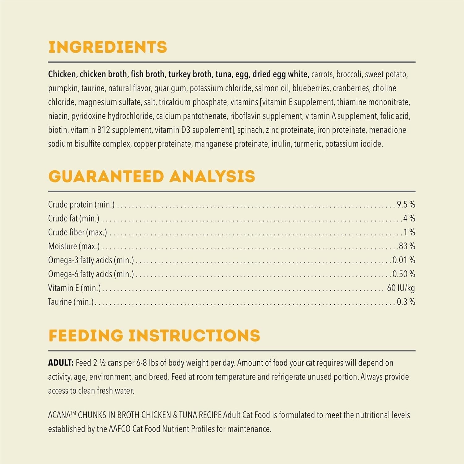 Acana Grain Free Chunks in Broth Chicken & Tuna Wet Cat Food (3oz) - Wet Cat Food - The Family Pet