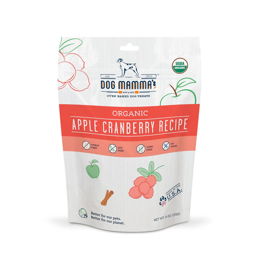 Dog Mammas Organic Apple Cranberry Oven Baked Dog Treats 6Oz - main product image