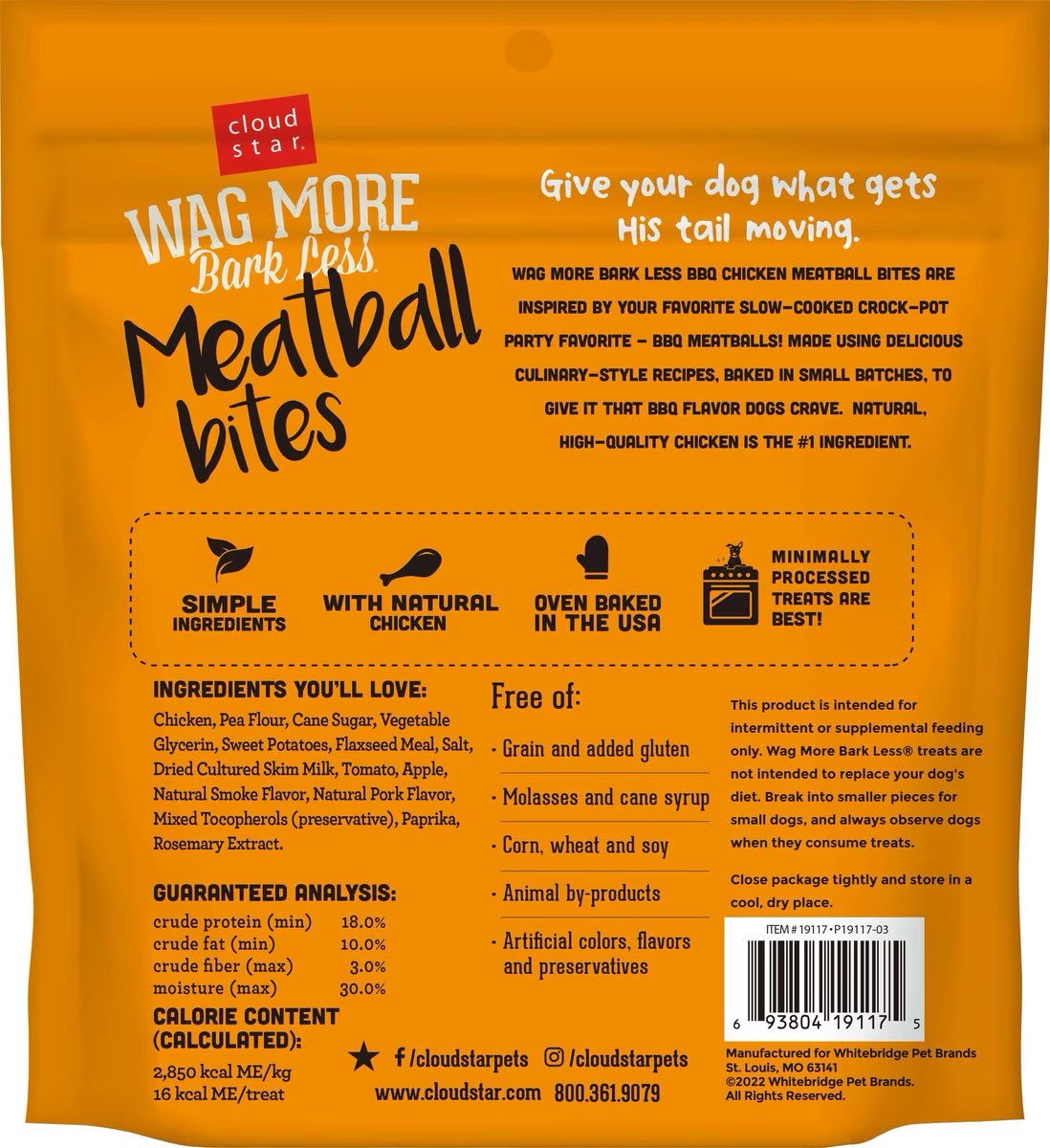 Wagmore Grain Free Chicken Meatball Bites Dog Treats (14oz)