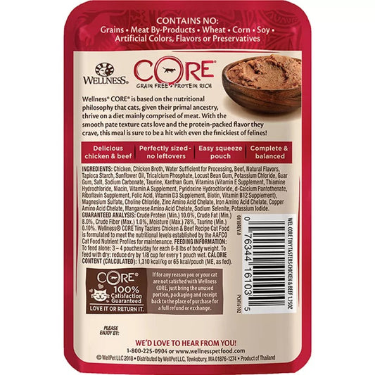 Wellness Core Tiny Tasters Chicken & Beef Pate (1.75oz) - Wet Cat Food - The Family Pet