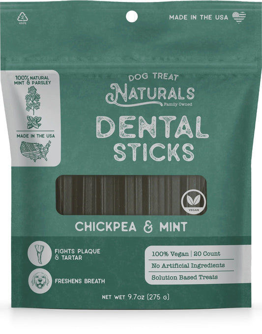 Dog Treat Naturals Chickpea & Mint Dental Sticks Dog Treats (10oz) - Chewy Dog Treats - The Family Pet