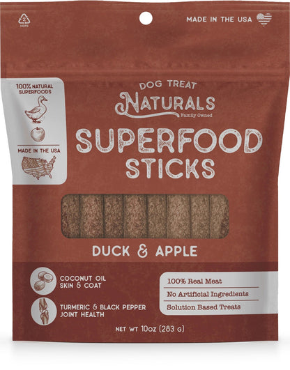 Dog Treat Naturals Superfood Sticks, Duck & Apple Dog Treats