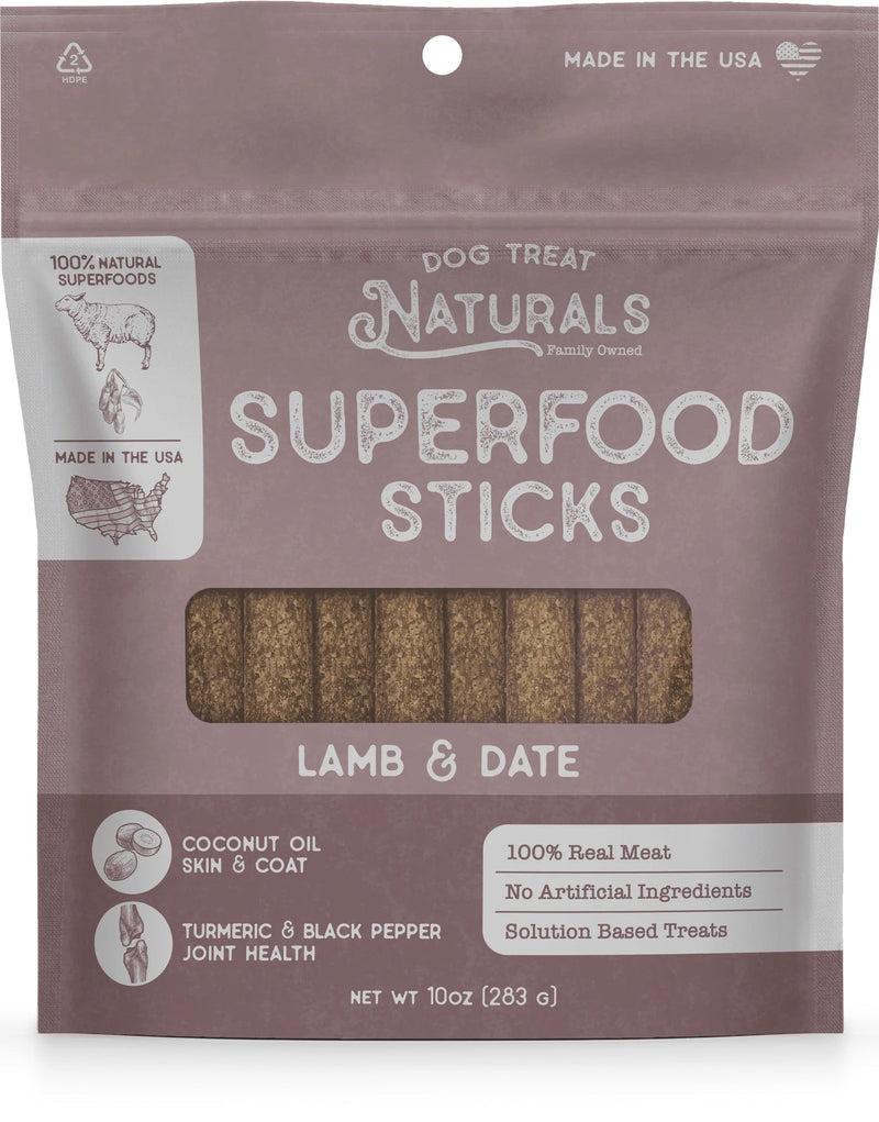 Dog Treat Naturals Superfood Sticks Lamb & Date Dog Treats 10oz - Purrfect Pet Kingdom