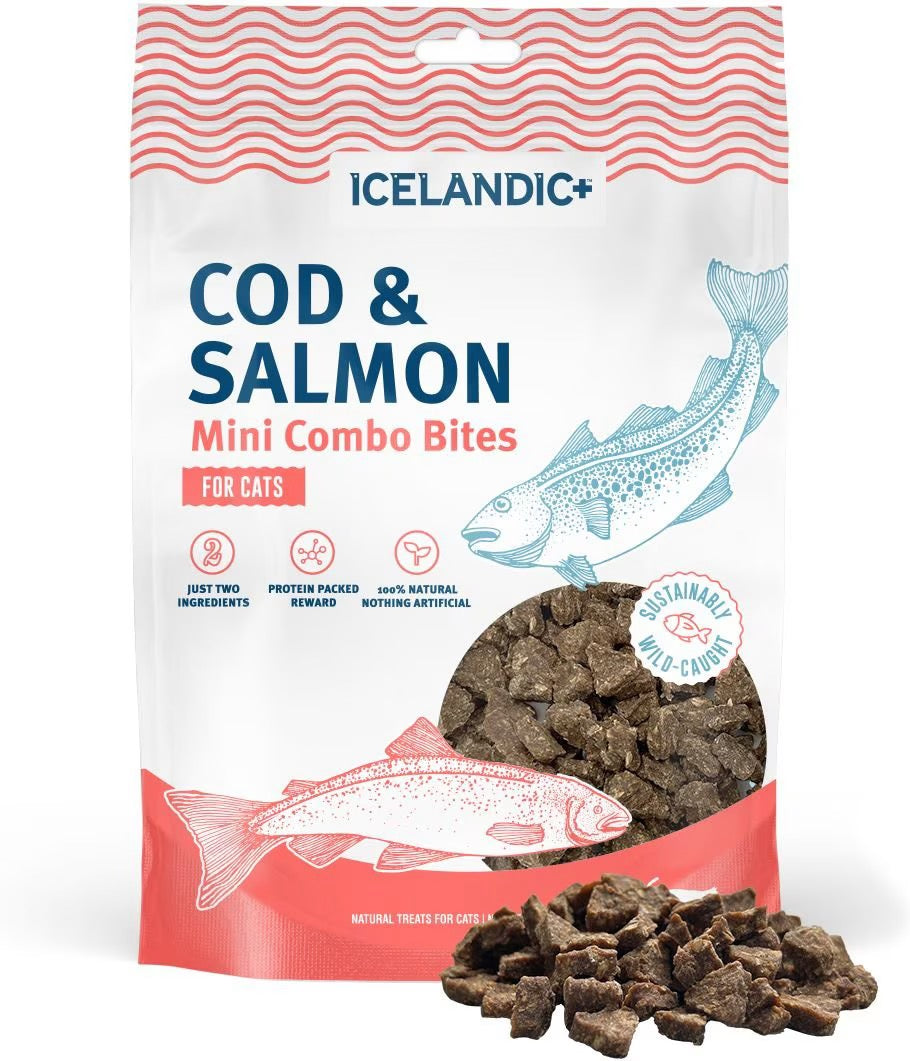 Icelandic Mini Combo Bites Cod & Salmon Cat Treats (1.7oz) - Icelandic Air Dried Cat Treats - The Family Pet