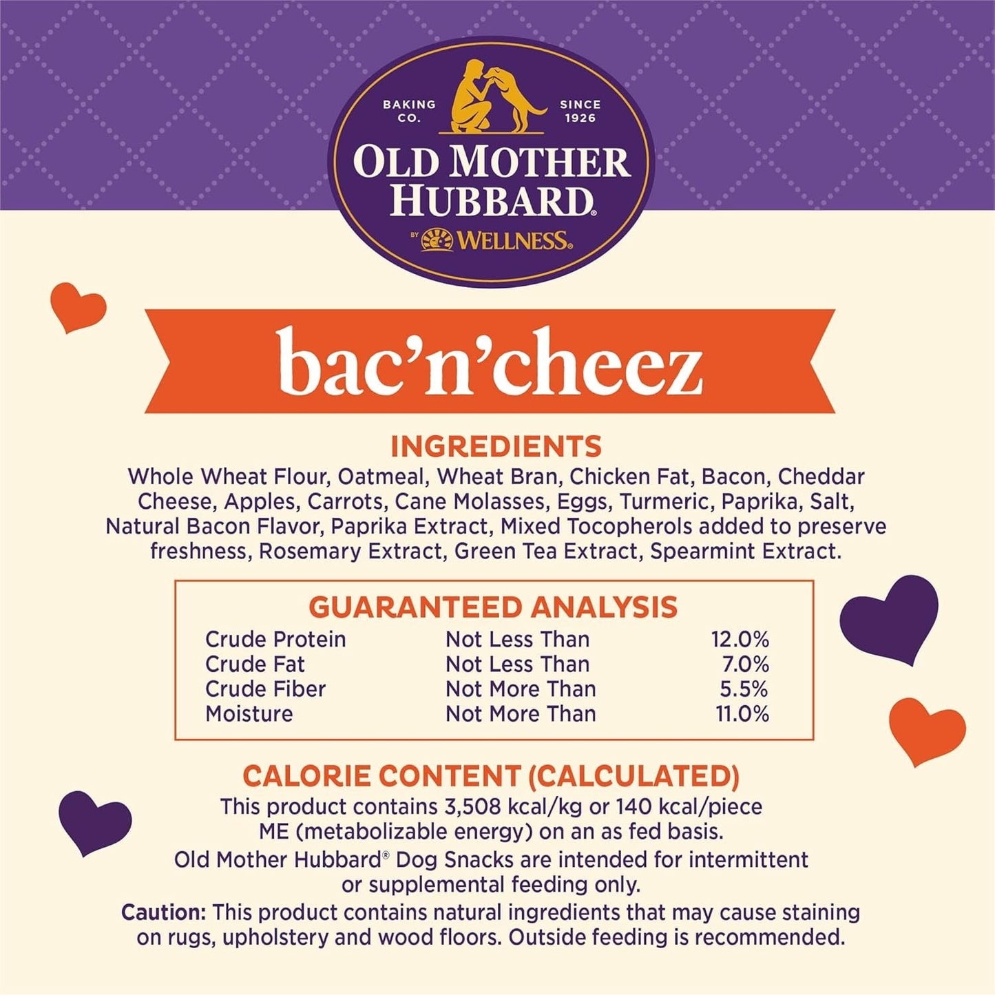 Old Mother Hubbard Bac'N'Cheez Large Crunchy Dog Treats (3lb) (5oz)
