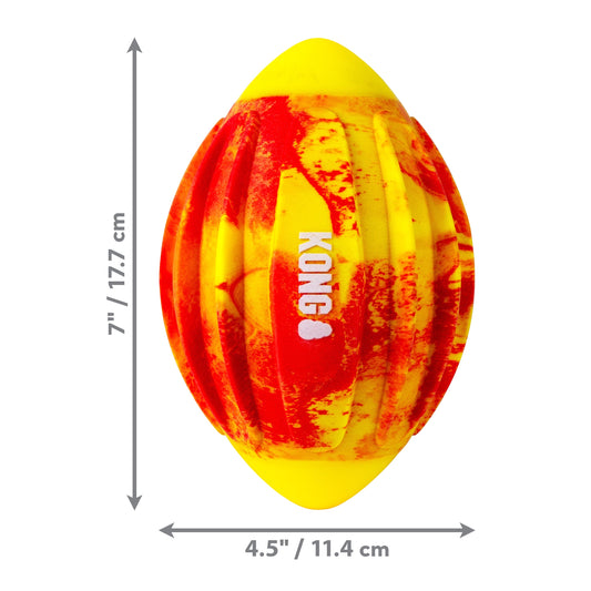 KONG Flexball Sport Football Medium Fetch Dog Toy Durable - detail view