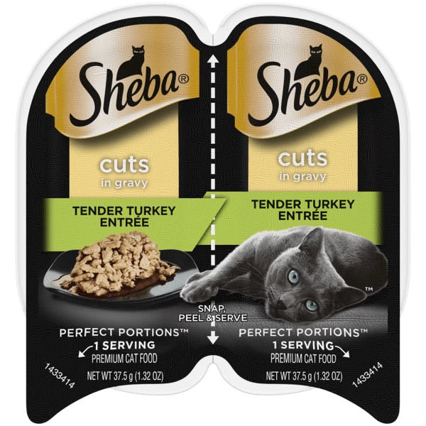 Sheba Perfect Portions Cuts Turkey in Gravy Wet Cat Food (2.65oz) - Sheba Wet Cat Food - The Family Pet