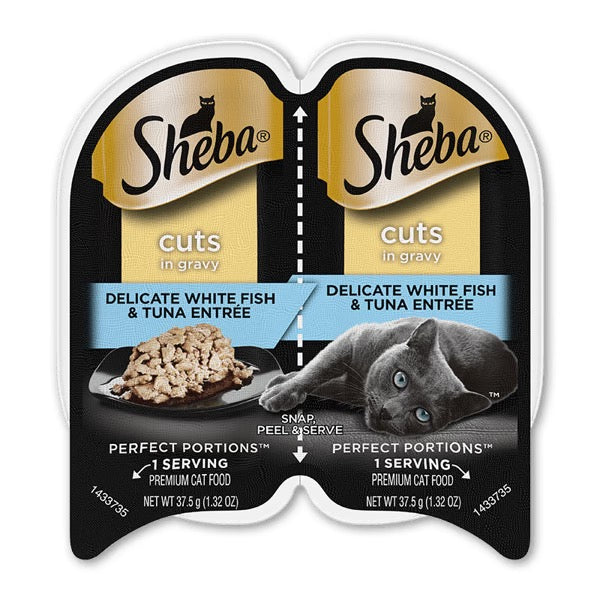 Sheba Perfect Portions Cuts Whitefish & Tuna Wet Cat Food (2.65oz) - Sheba Wet Cat Food - The Family Pet