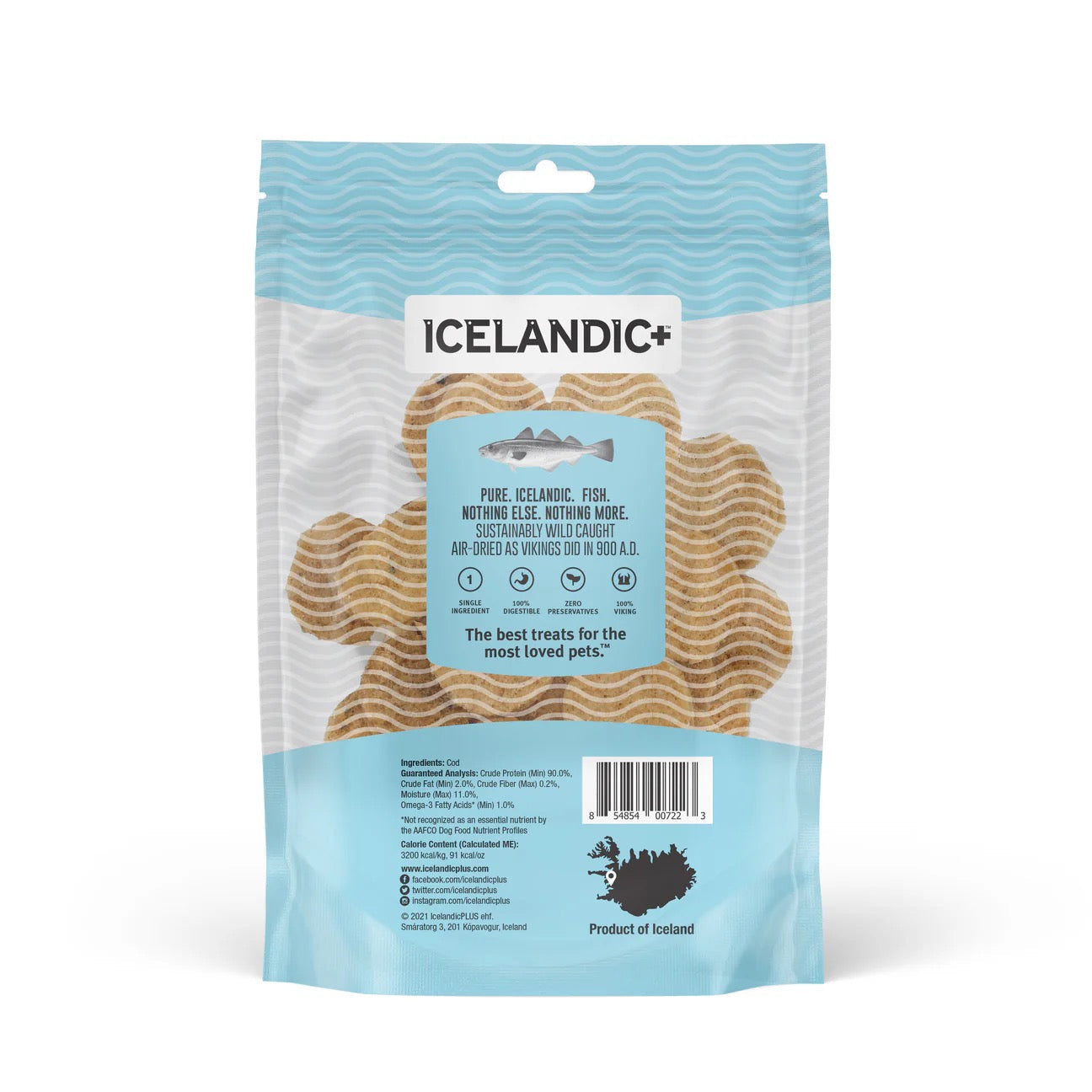 Icelandic Cod Fish Chips Dog Treats (2.5oz) - Air Dried Dog Treats - The Family Pet