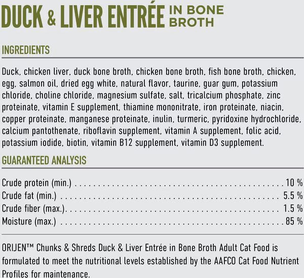 Wet Cat Food Duck Liver Chunks Shreds 3 Oz 🦆