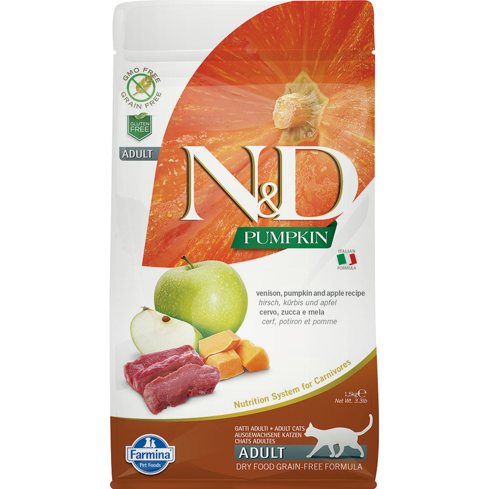 Farmina N&D Pumpkin Venison & Apple Grain Free Dry Cat Food (3.3lb) - Dry Cat Food - The Family Pet