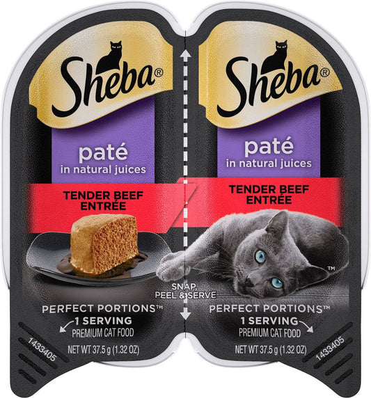 Wet Cat Food - Sheba Perfect Portions Beef Pate 2.65oz 🐱