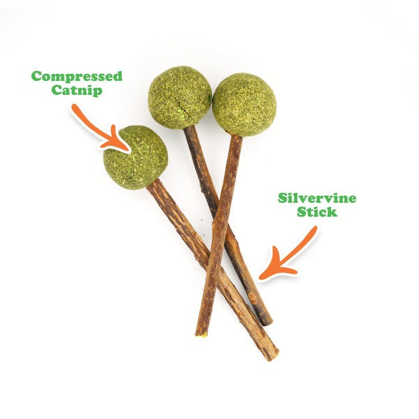 Meowjiuana Lollies Silvervine Sticks with Catnip Cat Treats (3 pack)