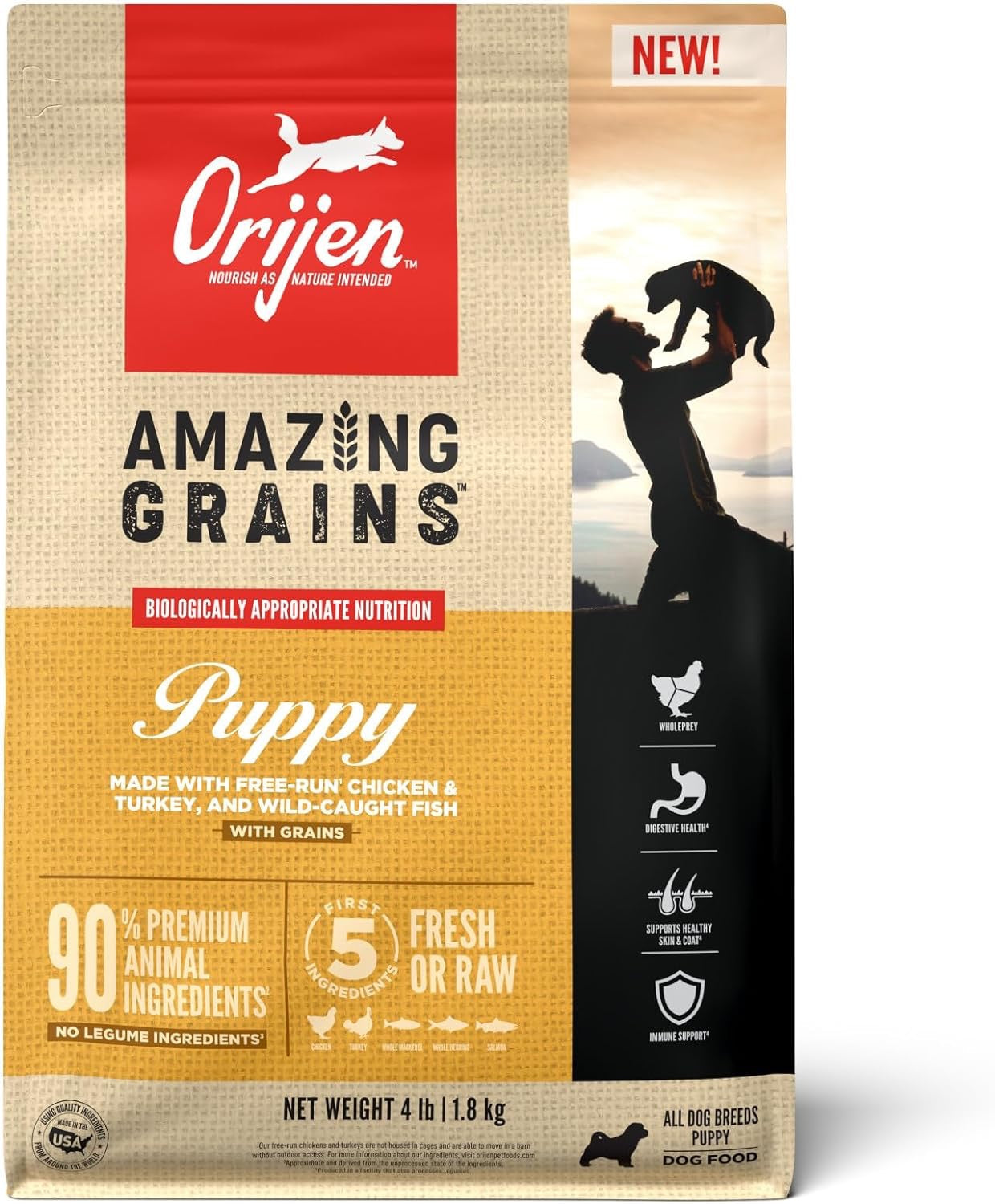 Orijen Amazing Grains Puppy Dry Dog Food - Dry Dog Food - The Family Pet
