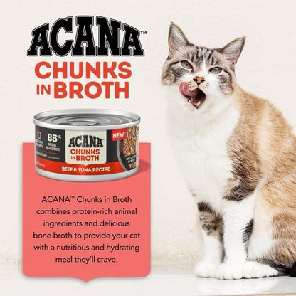 Purrfect Pet Kingdom High-Quality Acana Grain Free Chunks in Broth Beef & Tuna Wet Cat Food For Cats - Interactive pet supplies by Purrfect Pet Kingdom®
