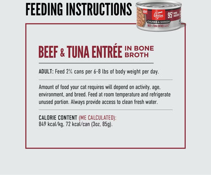 Purrfect Pet Kingdom Ultra-Soft Orijen Grain Free Chunks & Shreds Beef & Tuna Wet Cat Food For Puppies - Interactive pet supplies by Purrfect Pet Kingdom®