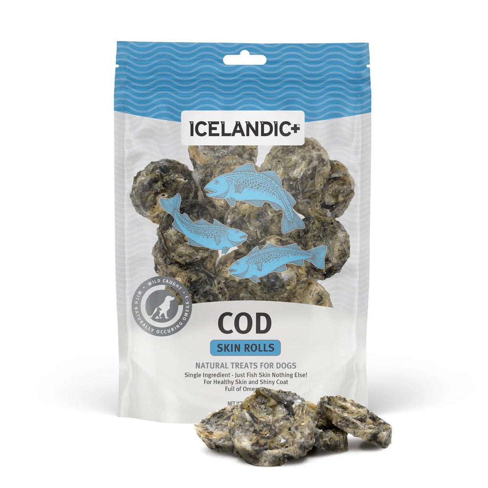 Icelandic Cod Skin Rolls Dog Treats (3oz)
